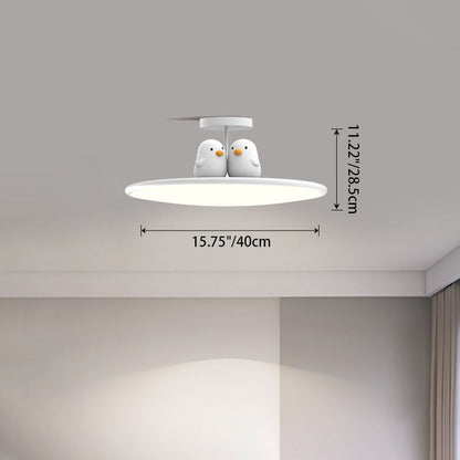 Modern Minimalist Animal Acrylic Iron LED Semi-Flush Mount Ceiling Light For Living Room & Bedroom