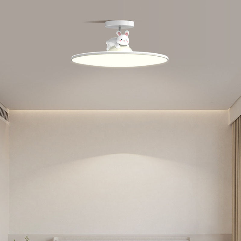 Modern Minimalist Animal Acrylic Iron LED Semi-Flush Mount Ceiling Light For Living Room & Bedroom