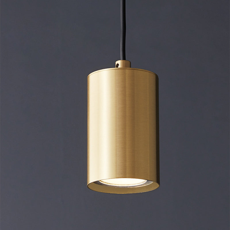 Modern Minimalist Cylinder Copper 1-Light Pendant Light For Living Room & Bedroom