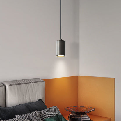 Modern Minimalist Cylinder Copper 1-Light Pendant Light For Living Room & Bedroom