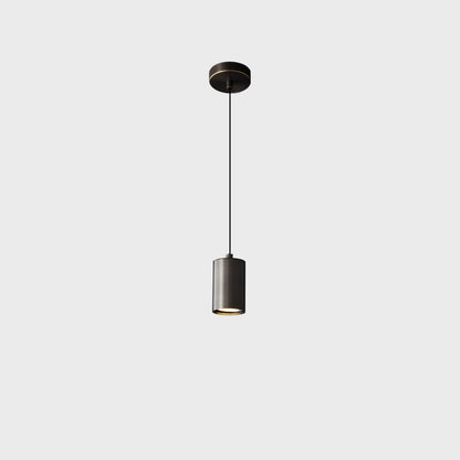 Modern Minimalist Cylinder Copper 1-Light Pendant Light For Living Room & Bedroom