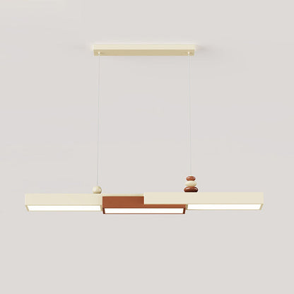 Modern Minimalist Rectangular Wrought Iron Acrylic LED Pendant Light For Living Room