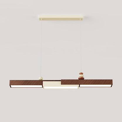 Modern Minimalist Rectangular Wrought Iron Acrylic LED Pendant Light For Living Room
