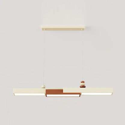 Modern Minimalist Rectangular Wrought Iron Acrylic LED Pendant Light For Living Room