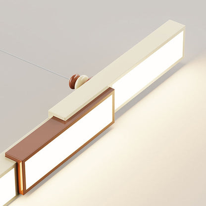 Modern Minimalist Rectangular Wrought Iron Acrylic LED Pendant Light For Living Room