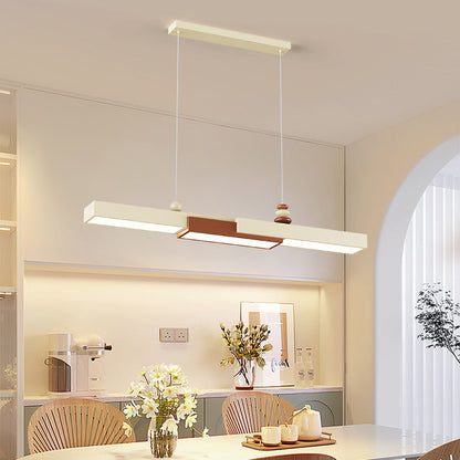 Modern Minimalist Rectangular Wrought Iron Acrylic LED Pendant Light For Living Room