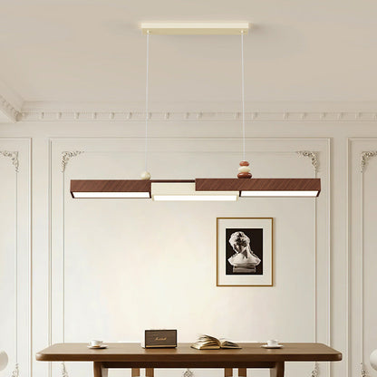 Modern Minimalist Rectangular Wrought Iron Acrylic LED Pendant Light For Living Room