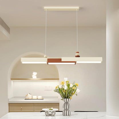 Modern Minimalist Rectangular Wrought Iron Acrylic LED Pendant Light For Living Room