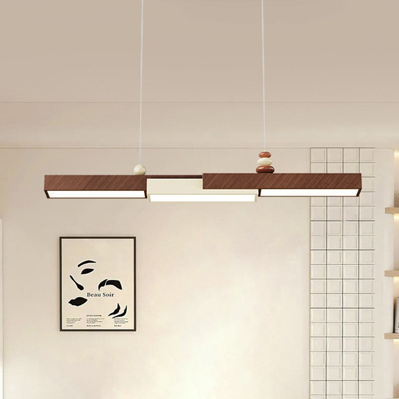 Modern Minimalist Rectangular Wrought Iron Acrylic LED Pendant Light For Living Room