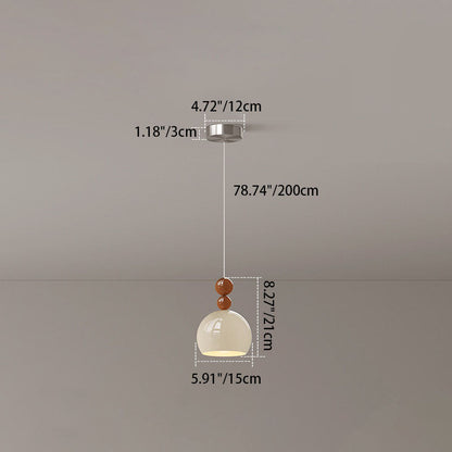 Contemporary Scandinavian Round Wrought Iron 1-Light Pendant Light For Bedroom