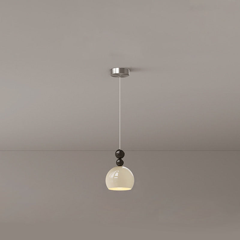 Contemporary Scandinavian Round Wrought Iron 1-Light Pendant Light For Bedroom