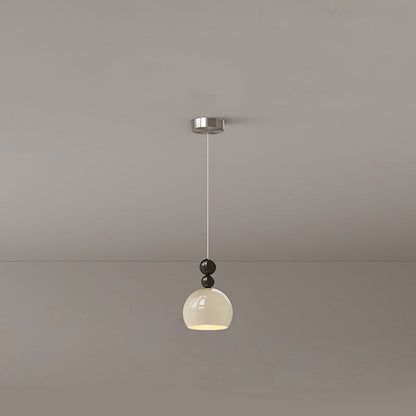 Contemporary Scandinavian Round Wrought Iron 1-Light Pendant Light For Bedroom