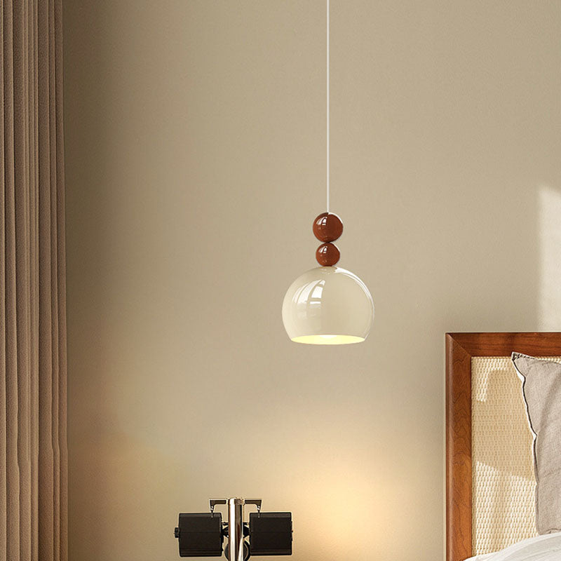 Contemporary Scandinavian Round Wrought Iron 1-Light Pendant Light For Bedroom