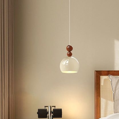 Contemporary Scandinavian Round Wrought Iron 1-Light Pendant Light For Bedroom