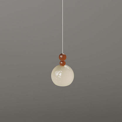 Contemporary Scandinavian Round Wrought Iron 1-Light Pendant Light For Bedroom
