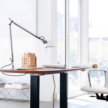 Contemporary Industrial Cylindrical Aluminum Alloy Adjustable 1-Light Desk Lamp For Home Office