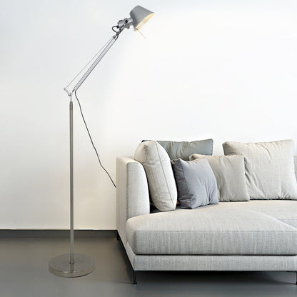 Contemporary Industrial Cylindrical Aluminum Alloy Adjustable 1-Light Standing Floor Lamp For Living Room