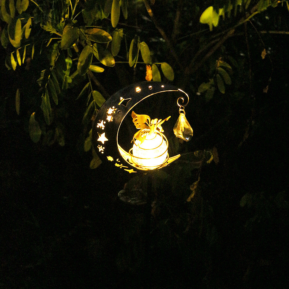 Modern Art Deco Solar Waterproof Iron Glass Fairy Stick Shape LED Outdoor Light Landscape Lighting For Garden