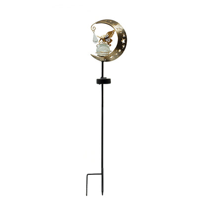 Modern Art Deco Solar Waterproof Iron Glass Fairy Stick Shape LED Outdoor Light Landscape Lighting For Garden