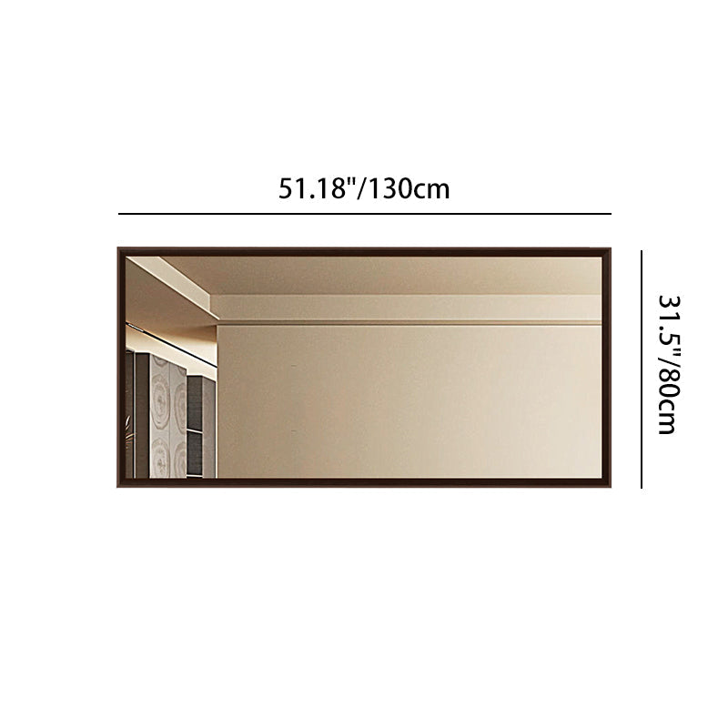Modern Minimalist Solid Pine Wood Rectangular Waterproof Bathroom Wall Mirror With High Transparency Glass For Bedroom & Bathroom Use