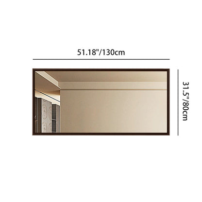 Modern Minimalist Solid Pine Wood Rectangular Waterproof Bathroom Wall Mirror With High Transparency Glass For Bedroom & Bathroom Use
