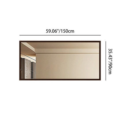 Modern Minimalist Solid Pine Wood Rectangular Waterproof Bathroom Wall Mirror With High Transparency Glass For Bedroom & Bathroom Use