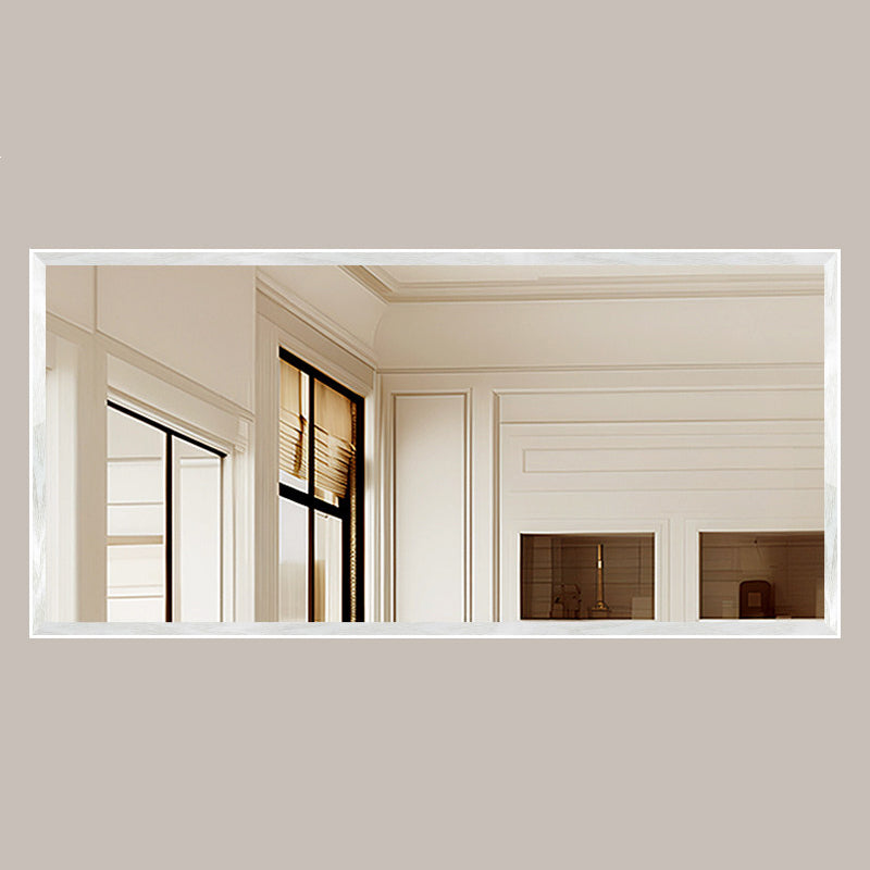 Modern Minimalist Solid Pine Wood Rectangular Waterproof Bathroom Wall Mirror With High Transparency Glass For Bedroom & Bathroom Use