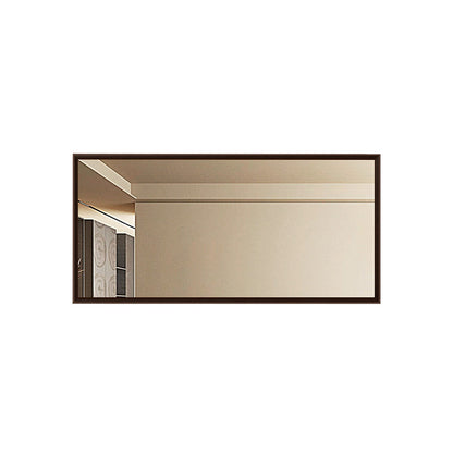 Modern Minimalist Solid Pine Wood Rectangular Waterproof Bathroom Wall Mirror With High Transparency Glass For Bedroom & Bathroom Use