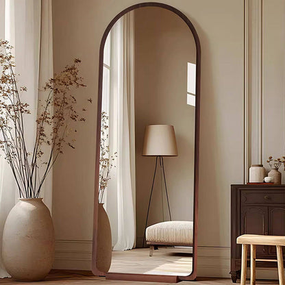 Contemporary Retro Solid Wood & MDF Glass Rectangular Full-Length Floor Mirror Freestanding & Leaning Design For Bedroom & Living Room