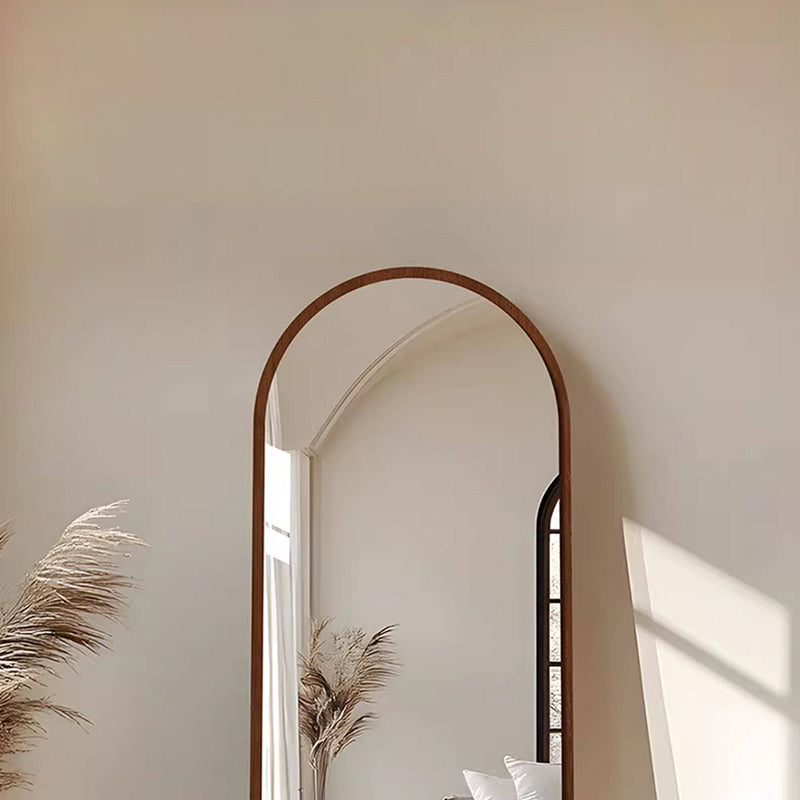 Contemporary Retro Solid Wood & MDF Glass Rectangular Full-Length Floor Mirror Freestanding & Leaning Design For Bedroom & Living Room
