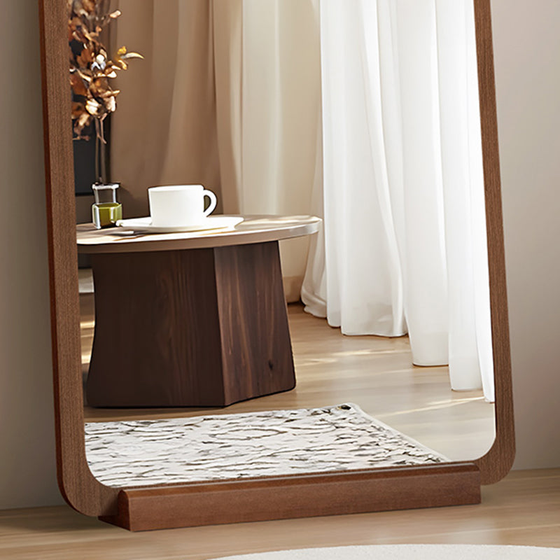 Contemporary Retro Solid Wood & MDF Glass Rectangular Full-Length Floor Mirror Freestanding & Leaning Design For Bedroom & Living Room
