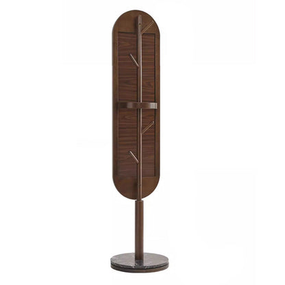 Modern Luxury Rubber Wood Marble MDF Oval Rotating Full-Length Floor Mirror For Bedroom
