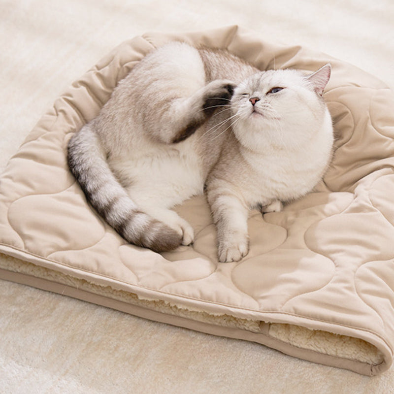 Contemporary Creative Polyester Plush Round Pet Dog Bed & Cat Ped Foldable Washable All-Season For Living Room