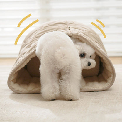 Contemporary Creative Polyester Plush Round Pet Dog Bed & Cat Ped Foldable Washable All-Season For Living Room