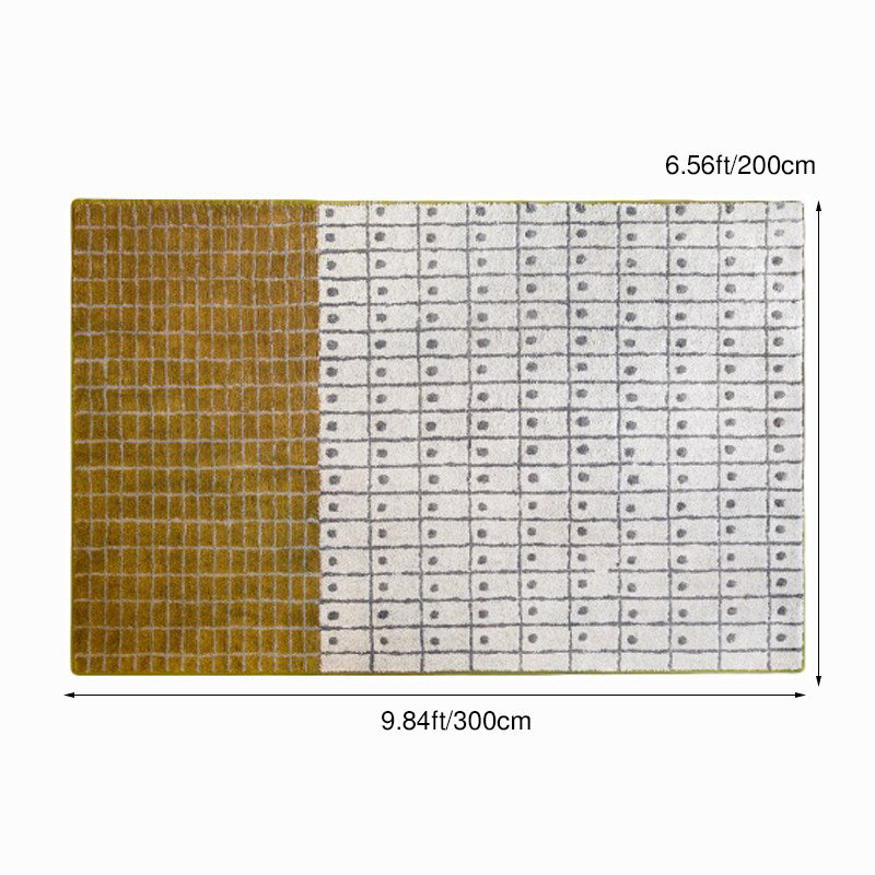 Contemporary Creative Fluff & Cotton Rectangular Mat Non-slip Washable Rug For Living Room