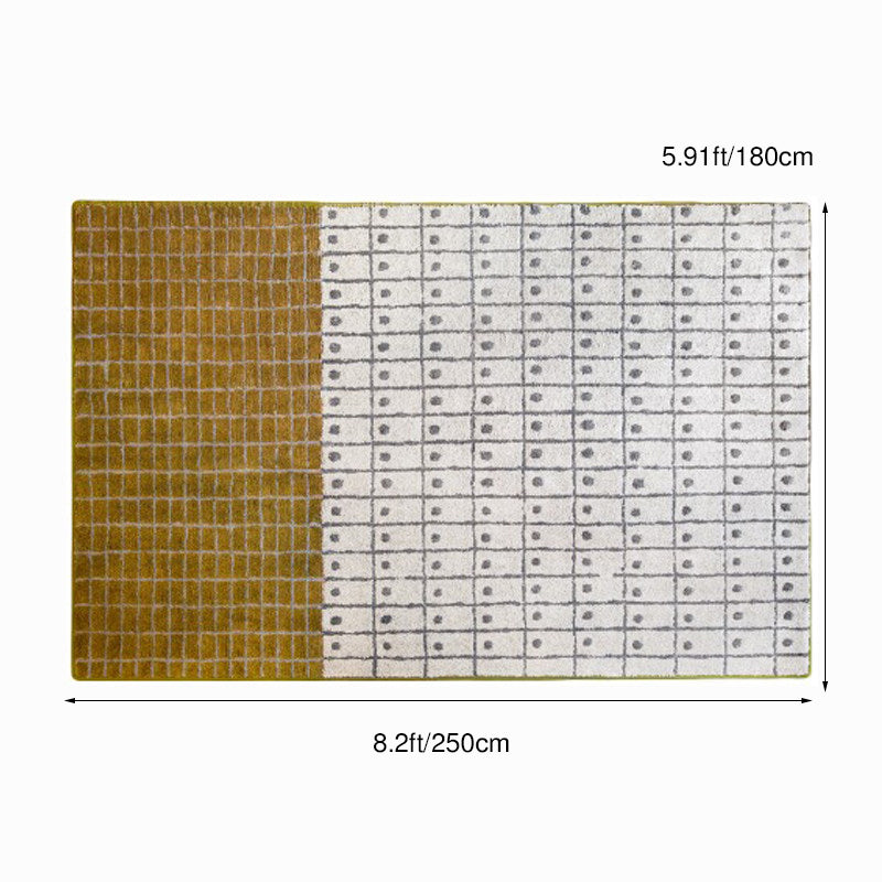 Contemporary Creative Fluff & Cotton Rectangular Mat Non-slip Washable Rug For Living Room