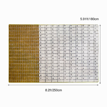 Contemporary Creative Fluff & Cotton Rectangular Mat Non-slip Washable Rug For Living Room