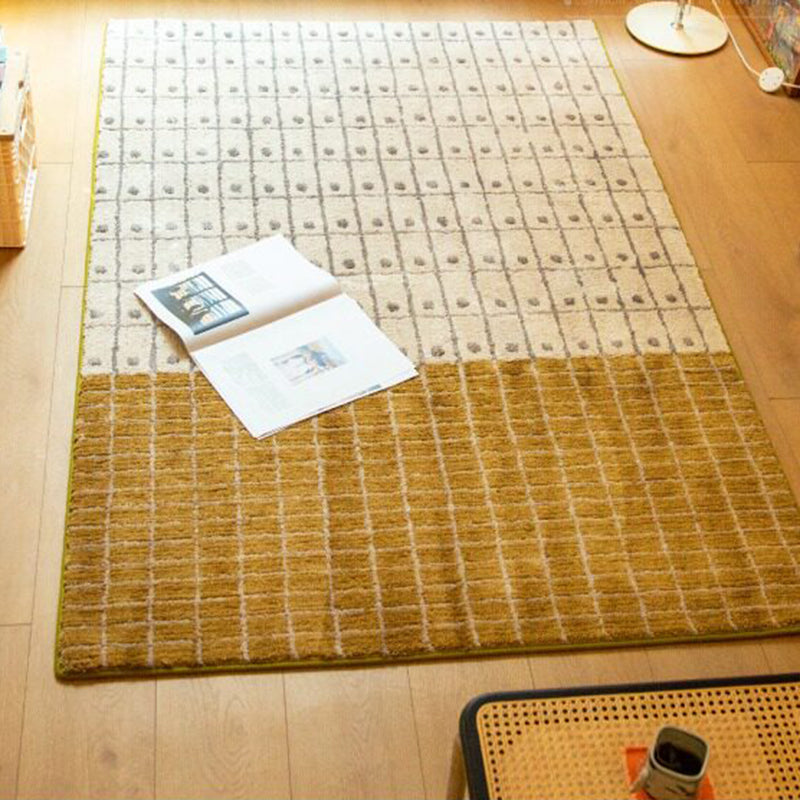 Contemporary Creative Fluff & Cotton Rectangular Mat Non-slip Washable Rug For Living Room