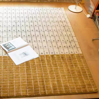 Contemporary Creative Fluff & Cotton Rectangular Mat Non-slip Washable Rug For Living Room
