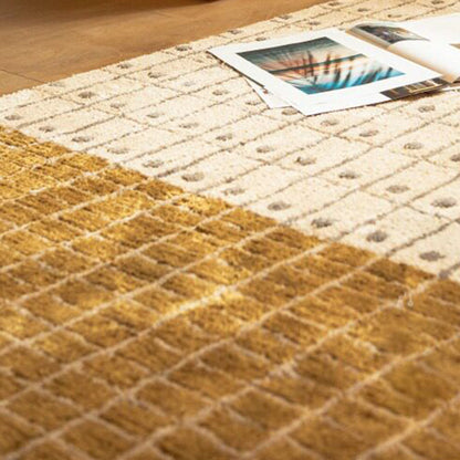 Contemporary Creative Fluff & Cotton Rectangular Mat Non-slip Washable Rug For Living Room