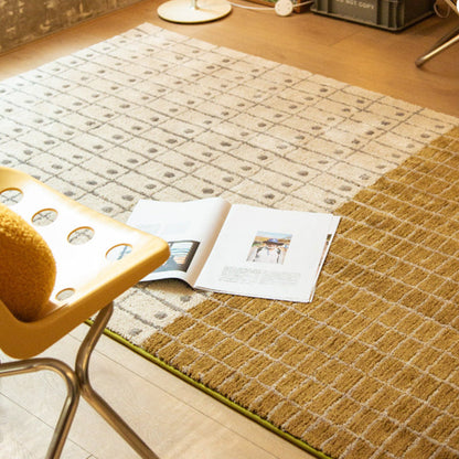 Contemporary Creative Fluff & Cotton Rectangular Mat Non-slip Washable Rug For Living Room