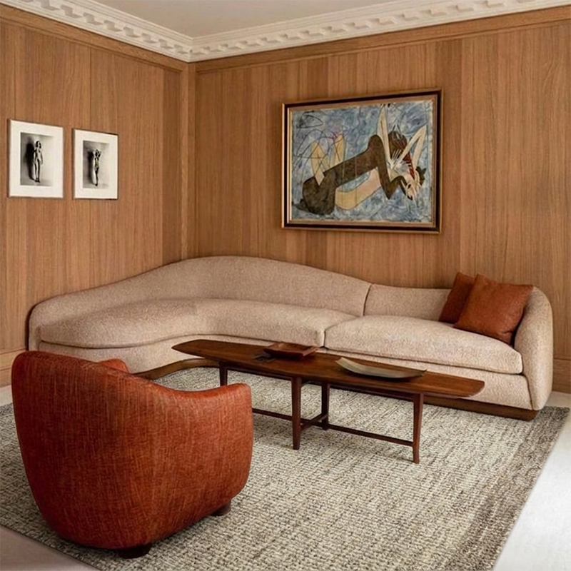 Contemporary Nordic Premium Handwoven Wool Blend Rectangular Area Rug For Living Room