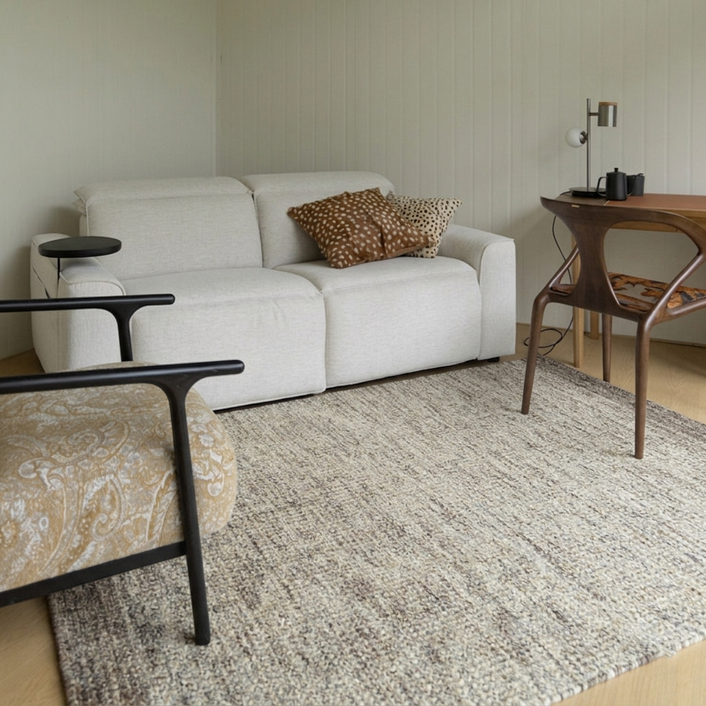 Contemporary Nordic Premium Handwoven Wool Blend Rectangular Area Rug For Living Room