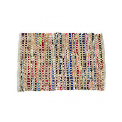 Contemporary Creative Jute Cotton Rectangular Handwoven Area Rug Reversible Durable For Living Room Bedroom Home Office