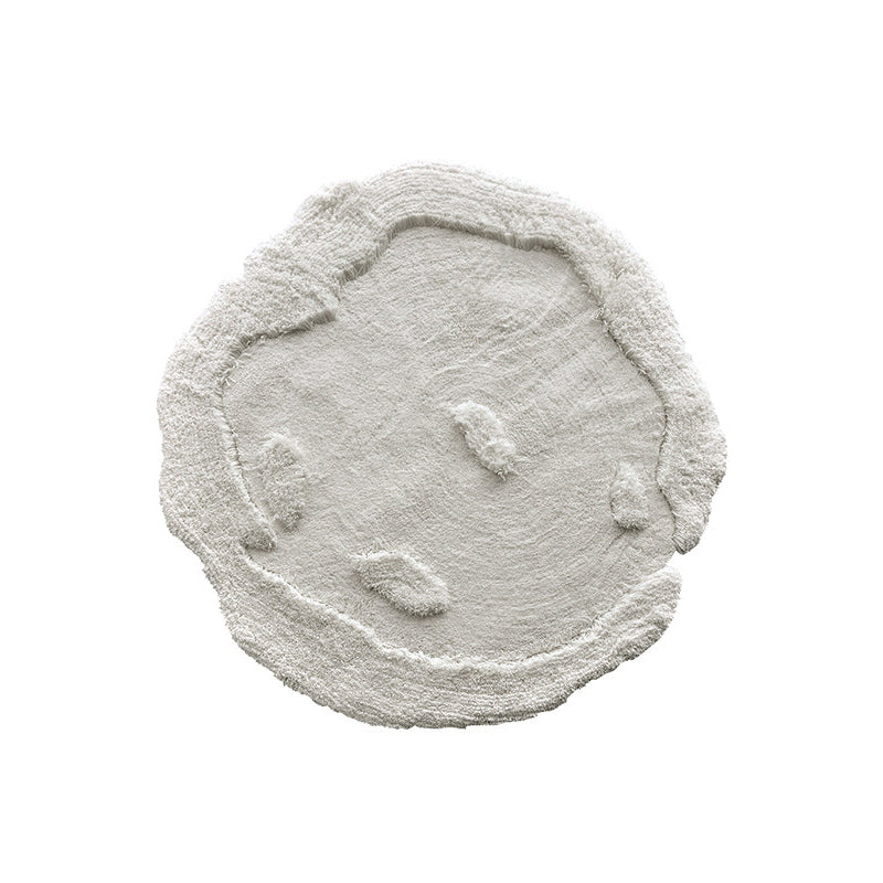 Contemporary Nordic Cotton Linen & Polyester Irregular Round Area Rug Non-Slip Plush Carpet For Living Room & Bedroom