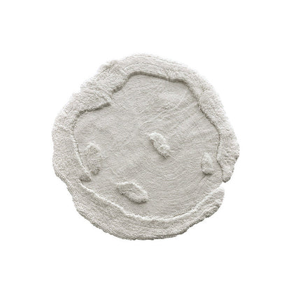 Contemporary Nordic Cotton Linen & Polyester Irregular Round Area Rug Non-Slip Plush Carpet For Living Room & Bedroom