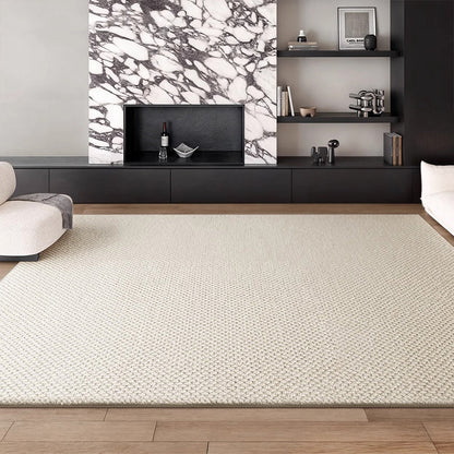 Modern Minimalist Wool Cotton Fabric Blend Rectangular Area Rug Non-Slip Durable Carpet For Living Room & Bedroom