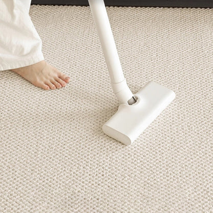 Modern Minimalist Wool Cotton Fabric Blend Rectangular Area Rug Non-Slip Durable Carpet For Living Room & Bedroom