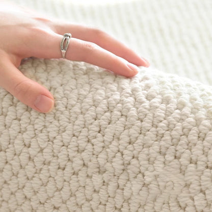 Modern Minimalist Wool Cotton Fabric Blend Rectangular Area Rug Non-Slip Durable Carpet For Living Room & Bedroom