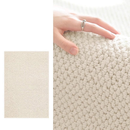 Modern Minimalist Wool Cotton Fabric Blend Rectangular Area Rug Non-Slip Durable Carpet For Living Room & Bedroom